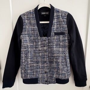 Members Only Blue Tweed Bomber Jacket